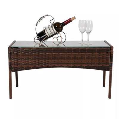 Outdoor Set Patio Garten Innenhof Vierteils-Plastik Rattan Wicker Sofas Stuhl Tisch