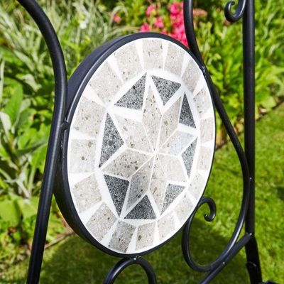 Park Klapptisch und Stuhl für Garten Hinterhof Antike Mosaik Bistro Set