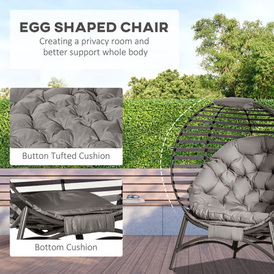 Verbessern Sie Ihre Terrasse mit dem AJUNION 2-Sitzer Eiersessel Klappstuhl Stahlrahmen Modernes Design