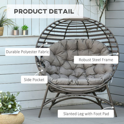 Verbessern Sie Ihre Terrasse mit dem AJUNION 2-Sitzer Eiersessel Klappstuhl Stahlrahmen Modernes Design