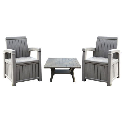 Bankett Außengarten Hotel Terrasse Wasserdichte Kunststoff-Loveseat Sofa Stuhl Set mit Tisch