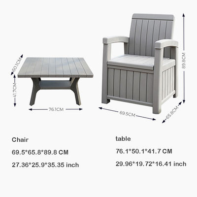 Bankett Außengarten Hotel Terrasse Wasserdichte Kunststoff-Loveseat Sofa Stuhl Set mit Tisch