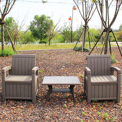 Bankett Außengarten Hotel Terrasse Wasserdichte Kunststoff-Loveseat Sofa Stuhl Set mit Tisch