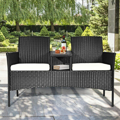 Outdoor Garten Cafe Camping Patio Innenhof Stuhl Party PE Rattan Wicker Loveseat Set