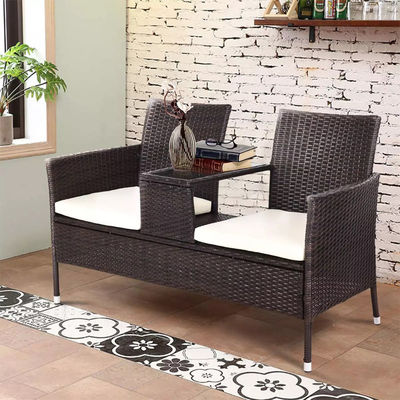 Outdoor Garten Cafe Camping Patio Innenhof Stuhl Party PE Rattan Wicker Loveseat Set