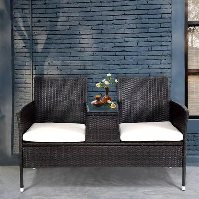 Outdoor Garten Cafe Camping Patio Innenhof Stuhl Party PE Rattan Wicker Loveseat Set