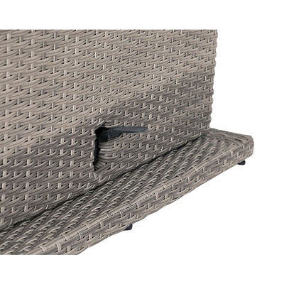 PE Rattan AJUNION Außenbereich Ecksofa Terrasse Set mit verstellbarem Esstisch
