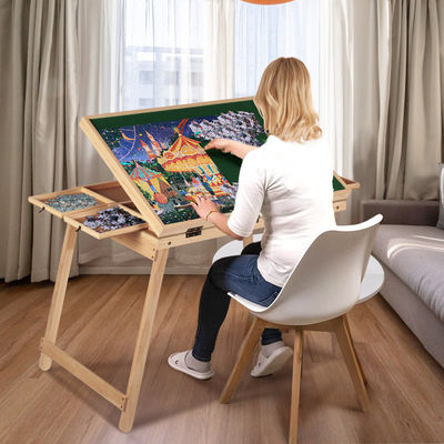 Puzzle Board Cover Holz Klappschubladen Puzzle Tisch mit Beinen 1500pcs AJUNION