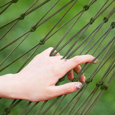 Outdoor Indoor Garten Camping Bauernhaus Stil Portable Klappbare Nylon Seil Net Mesh Einzelne Hängematte Design