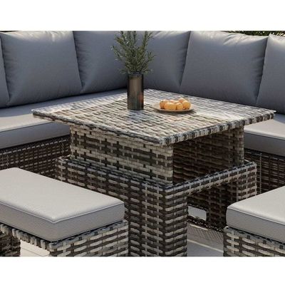 Verbessern Sie Ihre Terrasse mit AJUNION Gartenmöbeln Rattansofa und verstellbarem Tisch
