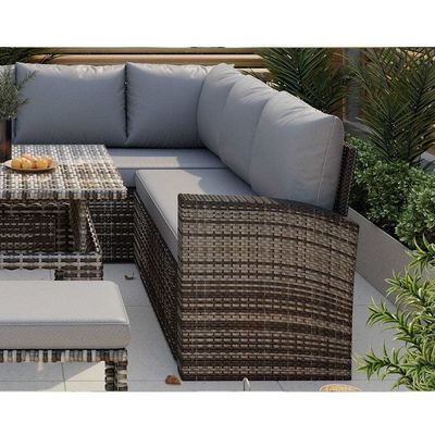 Verbessern Sie Ihre Terrasse mit AJUNION Gartenmöbeln Rattansofa und verstellbarem Tisch
