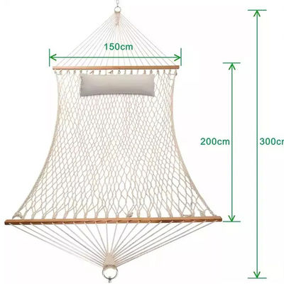 Gemütliches tragbares Klappnetz mit Baumwollseil Hängebett für Outdoor Indoor Garden Camping