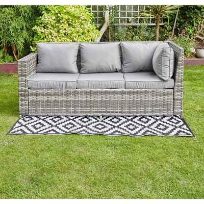 9 Sitzplätze Rattan Gewebter Gartenmöbel mit modernem Design und verstellbarem Tisch