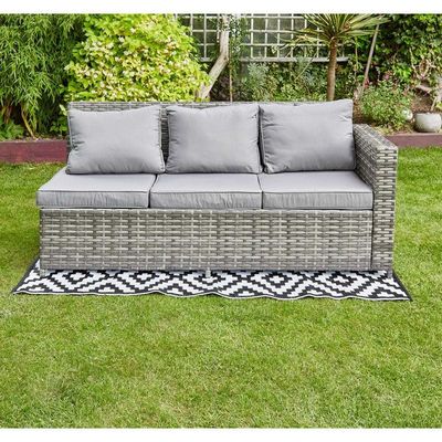 9 Sitzplätze Rattan Gewebter Gartenmöbel mit modernem Design und verstellbarem Tisch