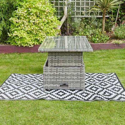 9 Sitzplätze Rattan Gewebter Gartenmöbel mit modernem Design und verstellbarem Tisch