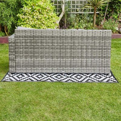 9 Sitzplätze Rattan Gewebter Gartenmöbel mit modernem Design und verstellbarem Tisch