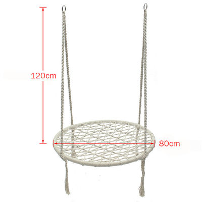 Outdoor Indoor Garden Camping Metall Schaukelstuhl mit Baumwollseil und Klappdesign