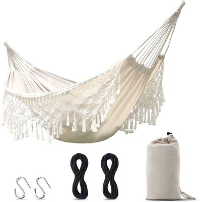 Verklappbares, ultraleichtes, doppelschwingendes, hängendes, aus Baumwolle gefertigtes Hängebett für Camping und Garten