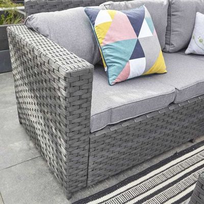 Garten-Set AJUNION 8 Sitzplätze Außenmöbel Rattan Ecke Lounge Sofa Set für den Hinterhof