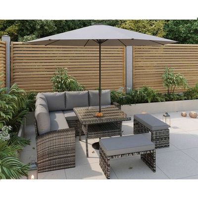 PE Rattan All-Weather Gartenmöbel Set Freizeit Outdoor Ecke Sofa Lounge Set