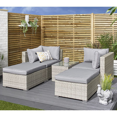 5 Stück Wicker Rattan Modular Outdoor Sofa Moderner Design Stil L70xW40xH39cm Tischgröße