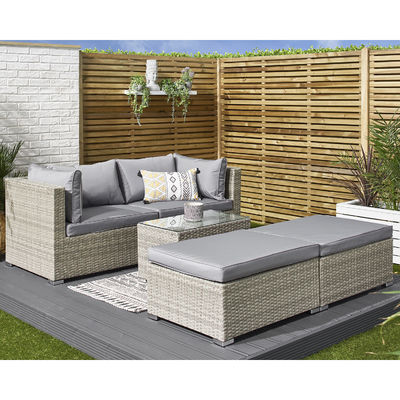 5 Stück Wicker Rattan Modular Outdoor Sofa Moderner Design Stil L70xW40xH39cm Tischgröße