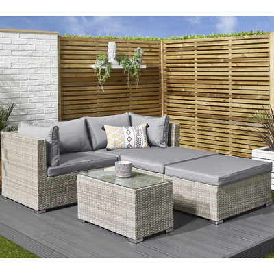5 Stück Wicker Rattan Modular Outdoor Sofa Moderner Design Stil L70xW40xH39cm Tischgröße