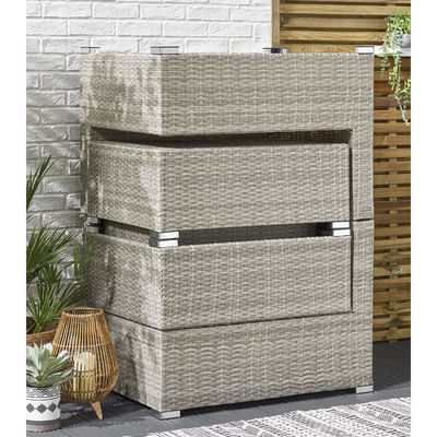 5 Stück Wicker Rattan Modular Outdoor Sofa Moderner Design Stil L70xW40xH39cm Tischgröße