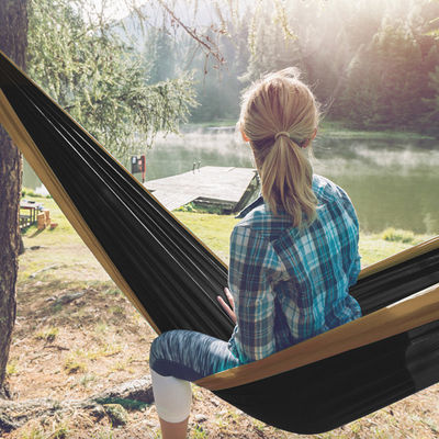 Outdoor-Haus Garten Tragbare Leichtgewicht Klappnaylon Camping-Hängematten mit Zubehör