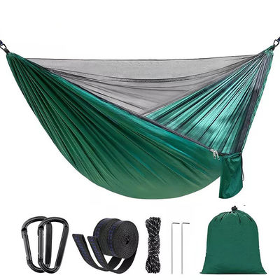 Außengarten Leichtgewicht Nylon Grün Camping Fallschirm Hängematte mit Moskitonetz