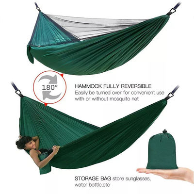 Außengarten Leichtgewicht Nylon Grün Camping Fallschirm Hängematte mit Moskitonetz