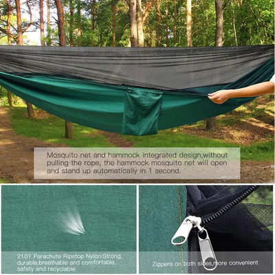 Außengarten Leichtgewicht Nylon Grün Camping Fallschirm Hängematte mit Moskitonetz
