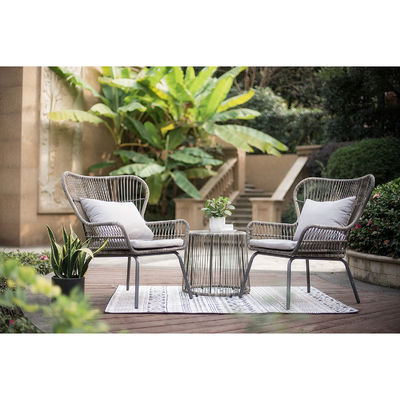 Modern Design AJUNION 2 Sitzplätze Wicker Rattan Stuhl für Bistro Set Poolmöbel