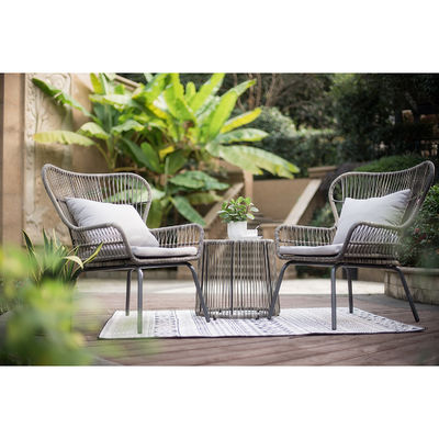 Modern Design AJUNION 2 Sitzplätze Wicker Rattan Stuhl für Bistro Set Poolmöbel