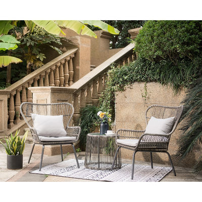 Modern Design AJUNION 2 Sitzplätze Wicker Rattan Stuhl für Bistro Set Poolmöbel