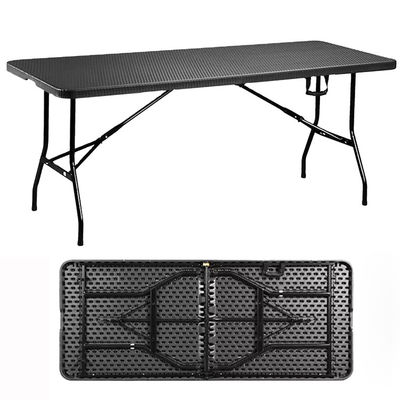 Klappbarer Banketttisch im Freien Tragbare Campingmöbel mit imitativem Rattan-Design