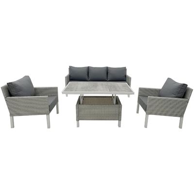 Moderner Stil 4 Stück Outdoor Rattan Möbel Lounge Set mit L193xW71xH77cm Sofa Größe