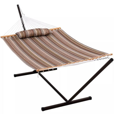 Outdoor Camping Portable Leichtgewicht Klappdose Doppel-Baumwoll-Hängematten mit Metallstand