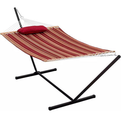 Outdoor Camping Portable Leichtgewicht Klappdose Doppel-Baumwoll-Hängematten mit Metallstand