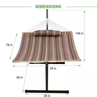 Outdoor Camping Portable Leichtgewicht Klappdose Doppel-Baumwoll-Hängematten mit Metallstand