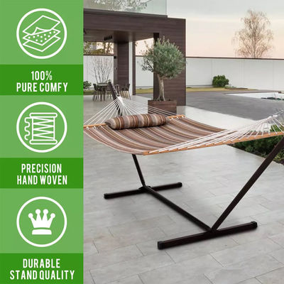 Outdoor Camping Portable Leichtgewicht Klappdose Doppel-Baumwoll-Hängematten mit Metallstand