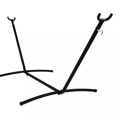 Zuhause Außengarten Camping Portable Leichtgewicht Klappdose Doppel-Baumwoll-Hängematten mit Metallstand