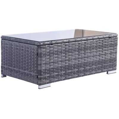 Außengartenmöbel Wicker Rattan Sofa Set mit Couchtisch in PE Rattan
