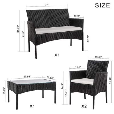Y Mail Packing Gewebte Terrassen Set All Weather Rattan Gartenmöbel von AJUNION
