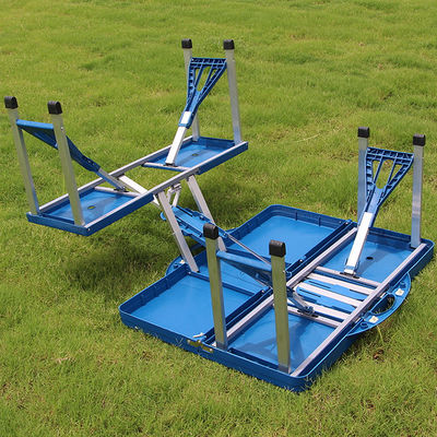 Outdoor Reisen Klappbare tragbare Plastik Metall Tisch und Stuhl Set mit benutzerdefiniertem Logo