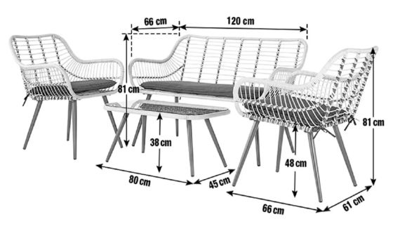 Verwandeln Sie Ihren Garten mit AJUNION 4 Stück All Weather Wicker Outdoor Möbel Set