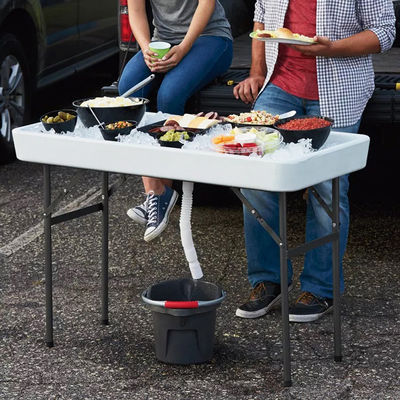 Tragbare Klapptisch für Party Hotel Camping Platz HDPE Kunststoff Metall Kühl-Eis