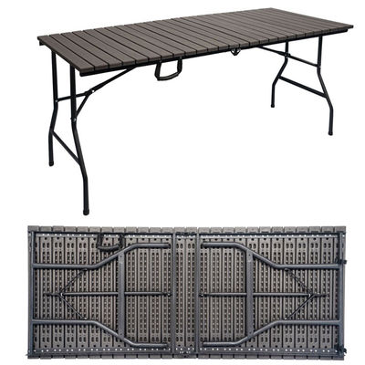 Metall Outdoor Klappbares Tragbares Holz Getreide HDPE Kunststoff Klappbares Bier Picknick Esstisch