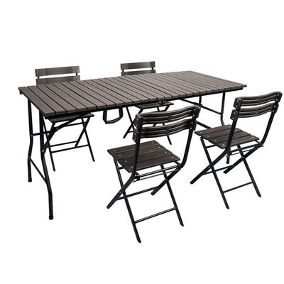 Metall Outdoor Klappbares Tragbares Holz Getreide HDPE Kunststoff Klappbares Bier Picknick Esstisch