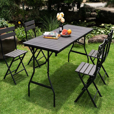 Metall Outdoor Klappbares Tragbares Holz Getreide HDPE Kunststoff Klappbares Bier Picknick Esstisch